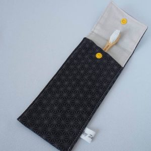 Etui à brosse à dent chanvre bleu