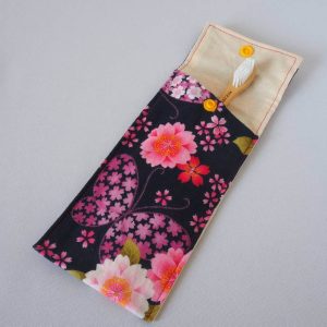 Etui à brosse à dent fleurs fuchsia
