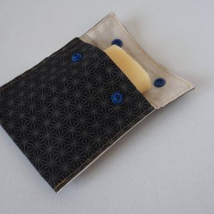 Etui à savon feuille de chanvre bleu