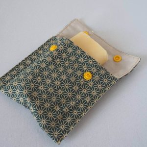 Etui à savon feuille de chanvre vert