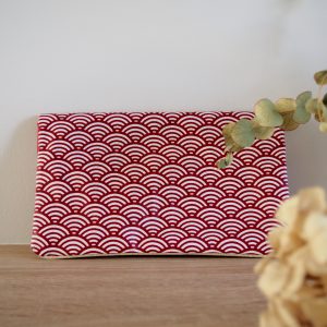 Protège chéquier-motif-japonais, rouge