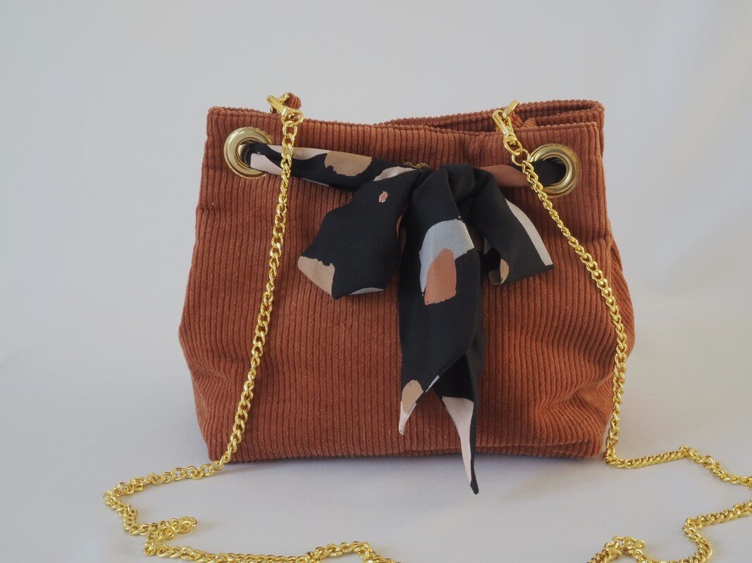 Sac "Velvet" en velours - Cannelle – Image 3