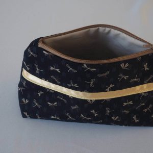 Trousse de toilette tissu japonais Libellule - Intérieur