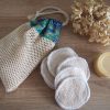 Lingettes démaquillantes lavables et son pochon tissu japonais et mesh
