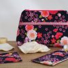 nécessaire de toilette fleurs fuchsia : étuis à brosse à dent,...