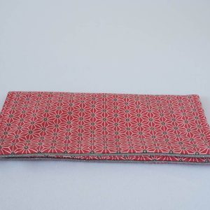 Protège chéquier-motif japonais chanvre, rouge