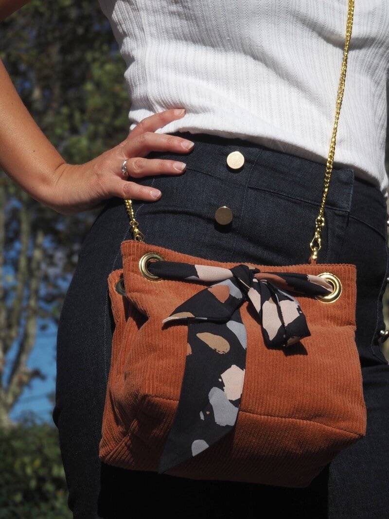 Sac "Velvet" en velours - Cannelle – Image 14