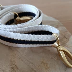 Bandoulières, anses réglables pour sac . Coloris: Beige, noir et doré