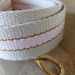 Bandoulières, anses réglables pour sac . Coloris: Beige, rose et doré