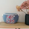 Sac banane "Les Fleuris" Bleu et rouge Empiècement en Liberty liberty wiltshire