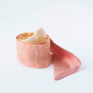bandeau viscose satinée, dégradé écru orange rosé