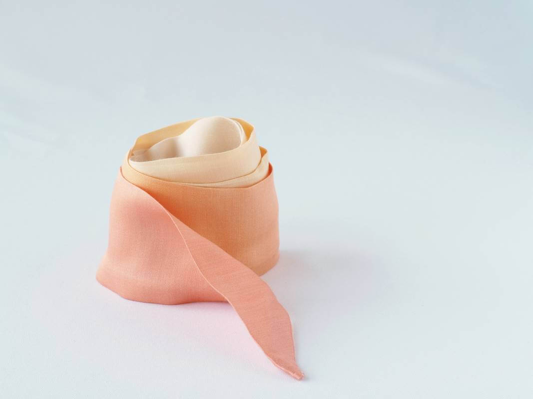Bandeau viscose satinée, dégradé écru orange