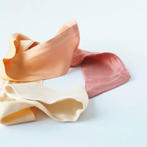 Bandeau viscose satinée, dégradé écru orange rosé