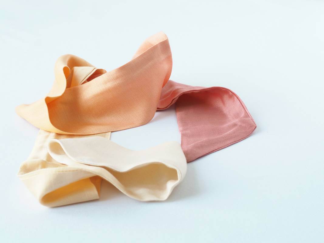 Bandeau viscose satinée, dégradé écru orange rosé
