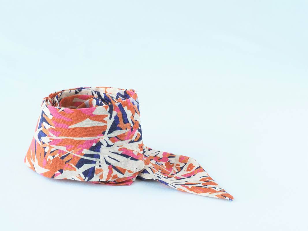 bandeau viscose bleu orange