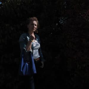 sac Hobo porté bleu