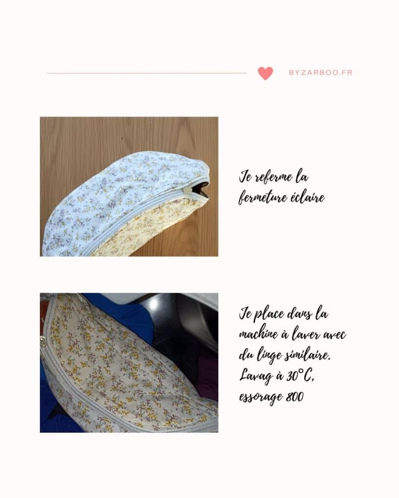 Lavage d'un sac banane en velours