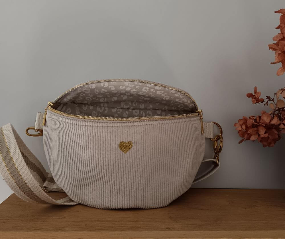Sac banane demi-lune couleur lin